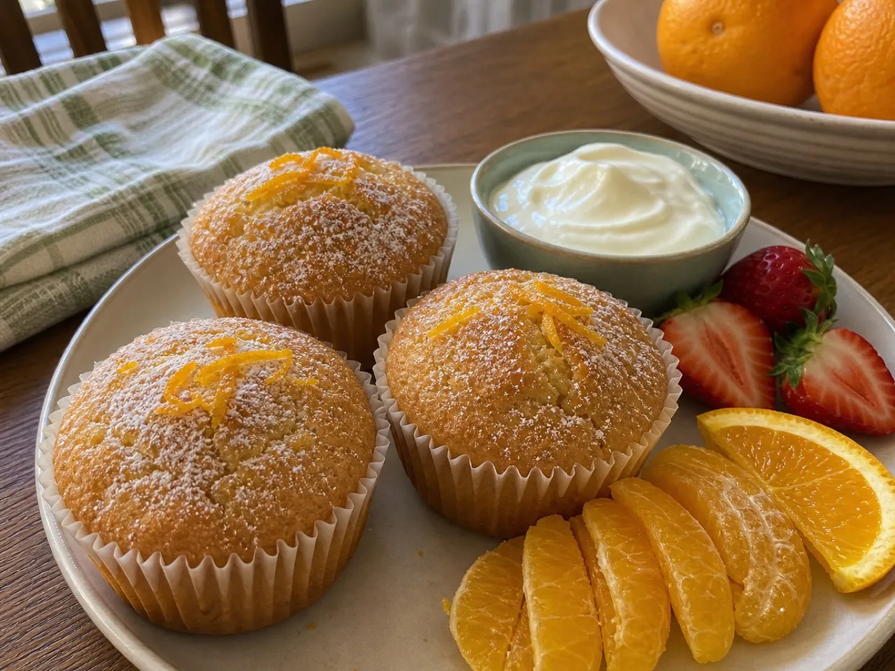 Orange Blossom Muffins — served