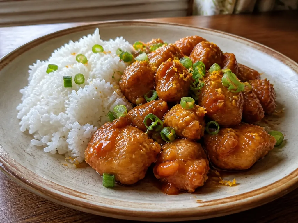 Orange Chicken — plated and served