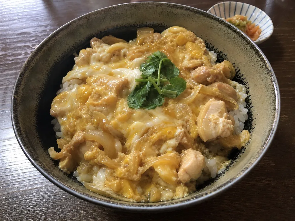 Oyakodon (Chicken and Egg Bowl) — plated and served