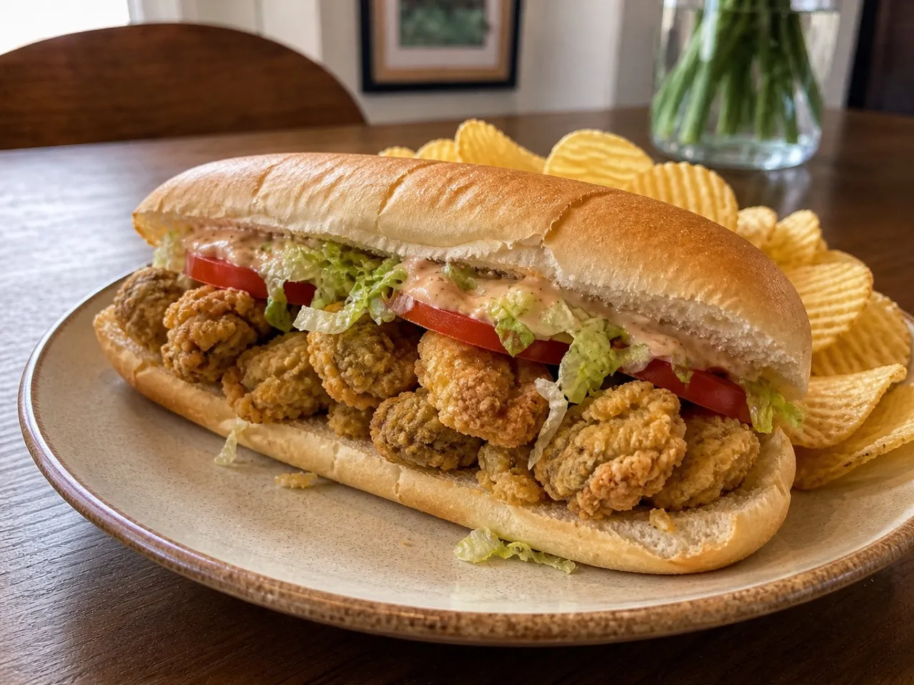 Oyster Po' Boy — served