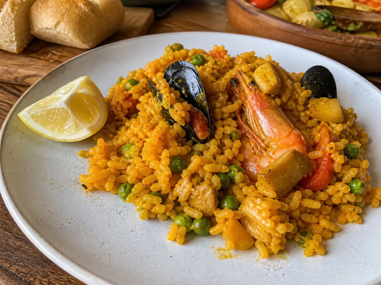 Paella — served