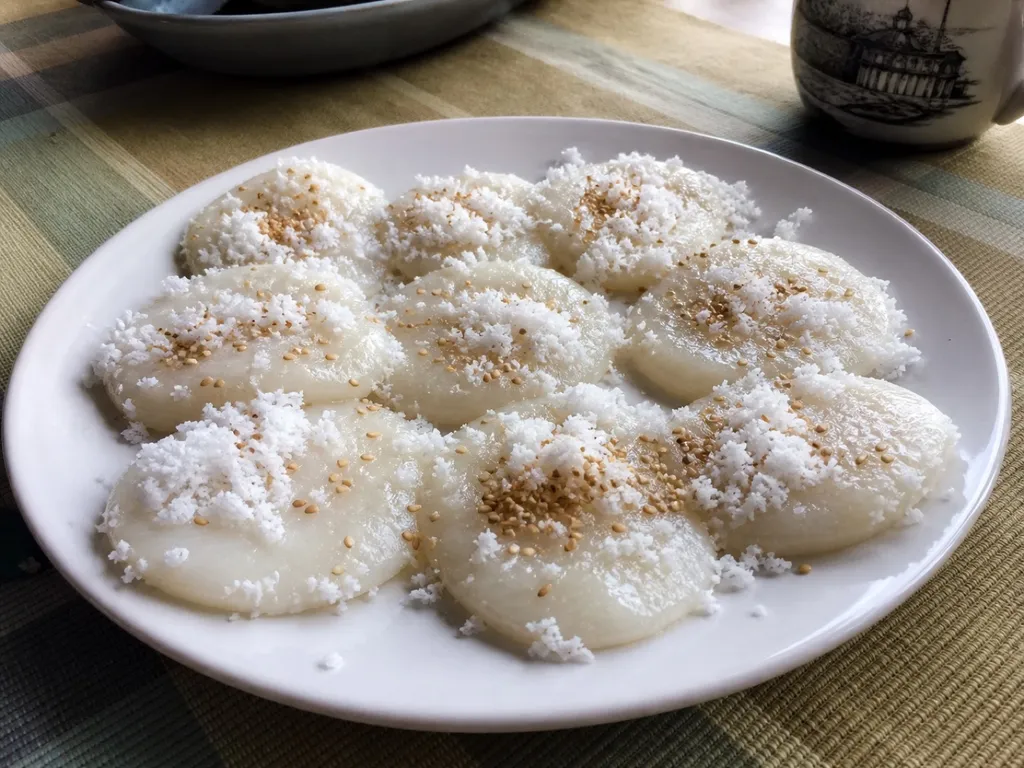 Palitaw — plated and served