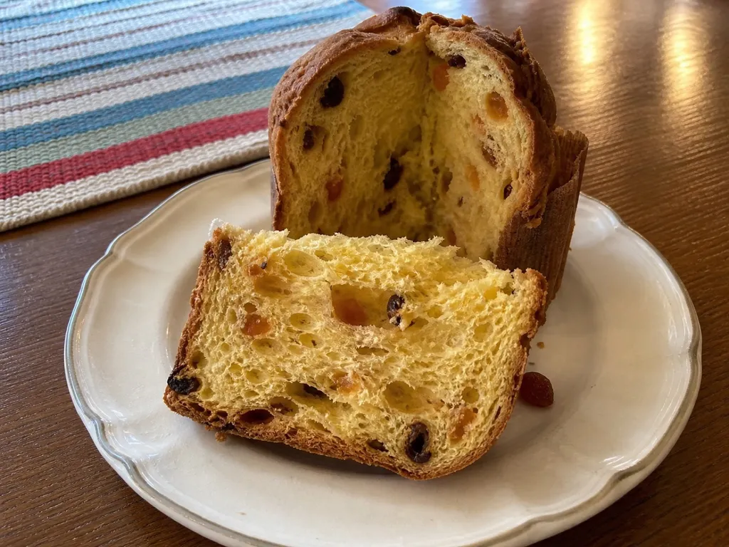 Panettone — plated and served