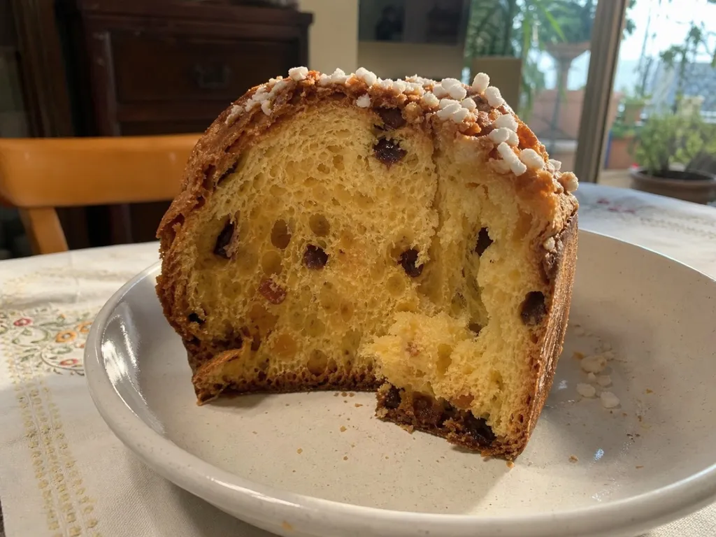 Panettone — plated and served