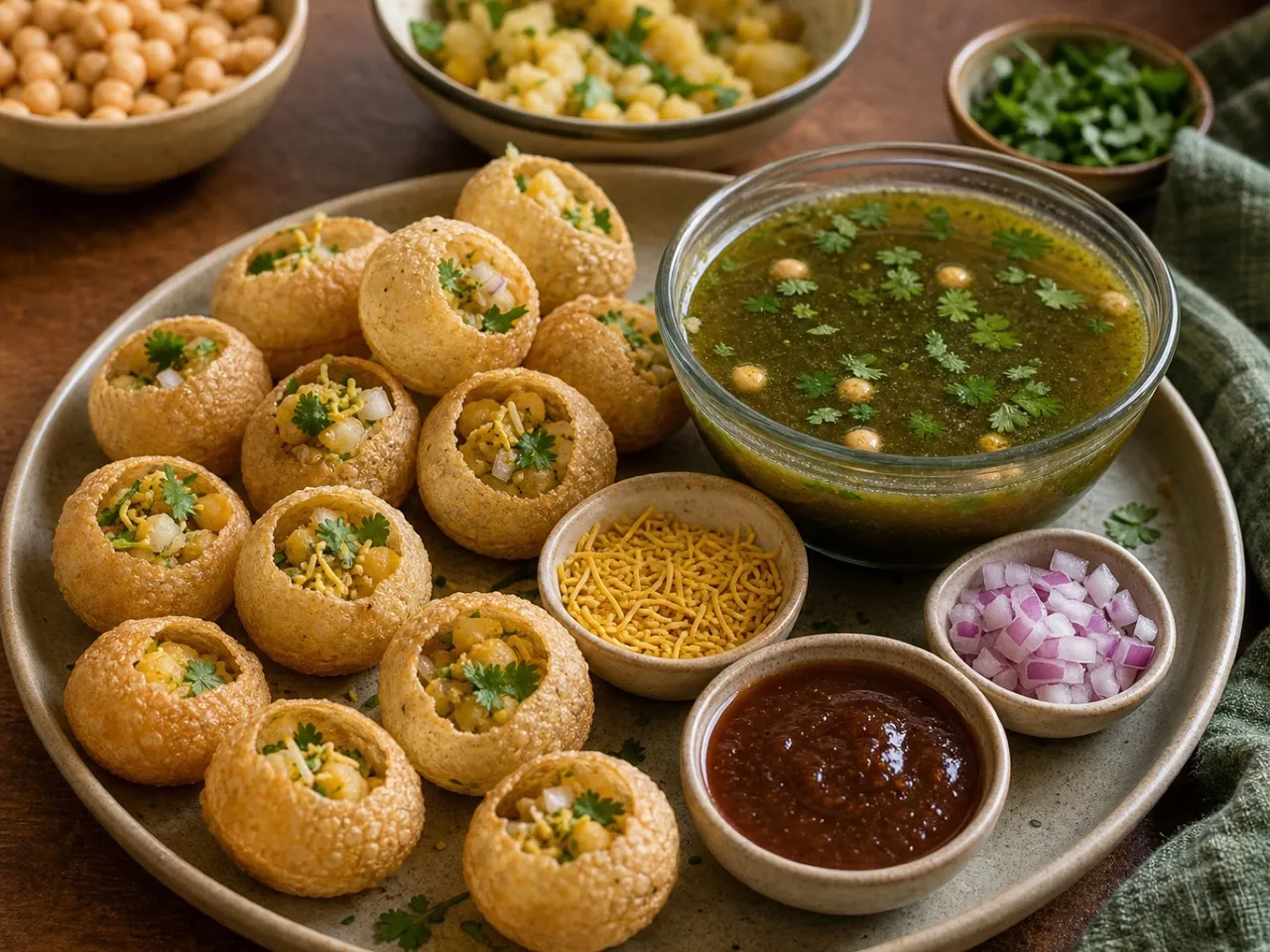 Pani Puri — served