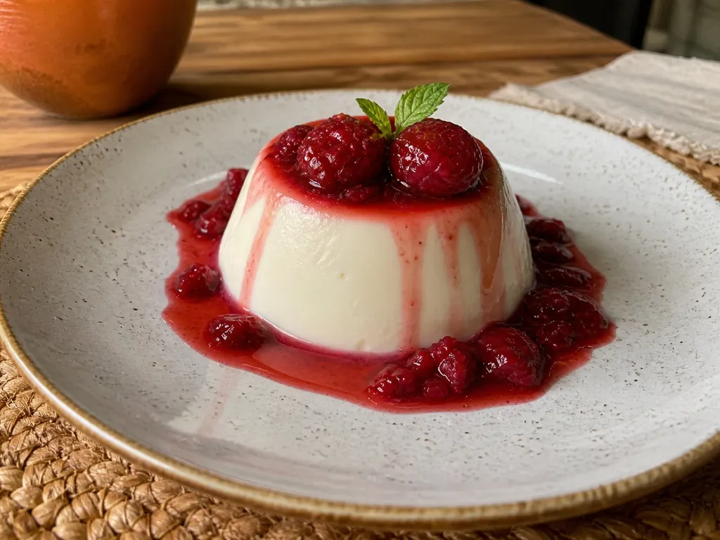 Panna Cotta — plated and served