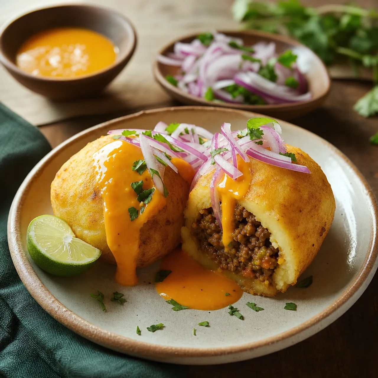 Papa Rellena (Stuffed Potato Fritters) — Peruvian recipe