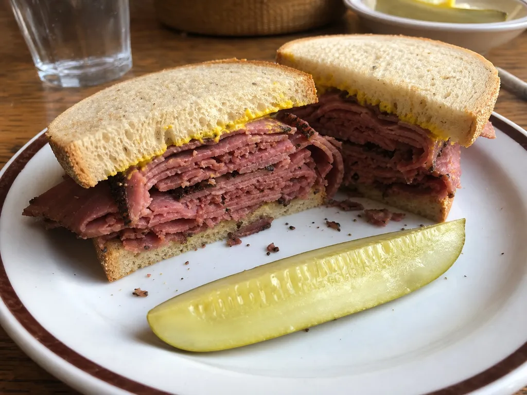 Pastrami on Rye — plated and served