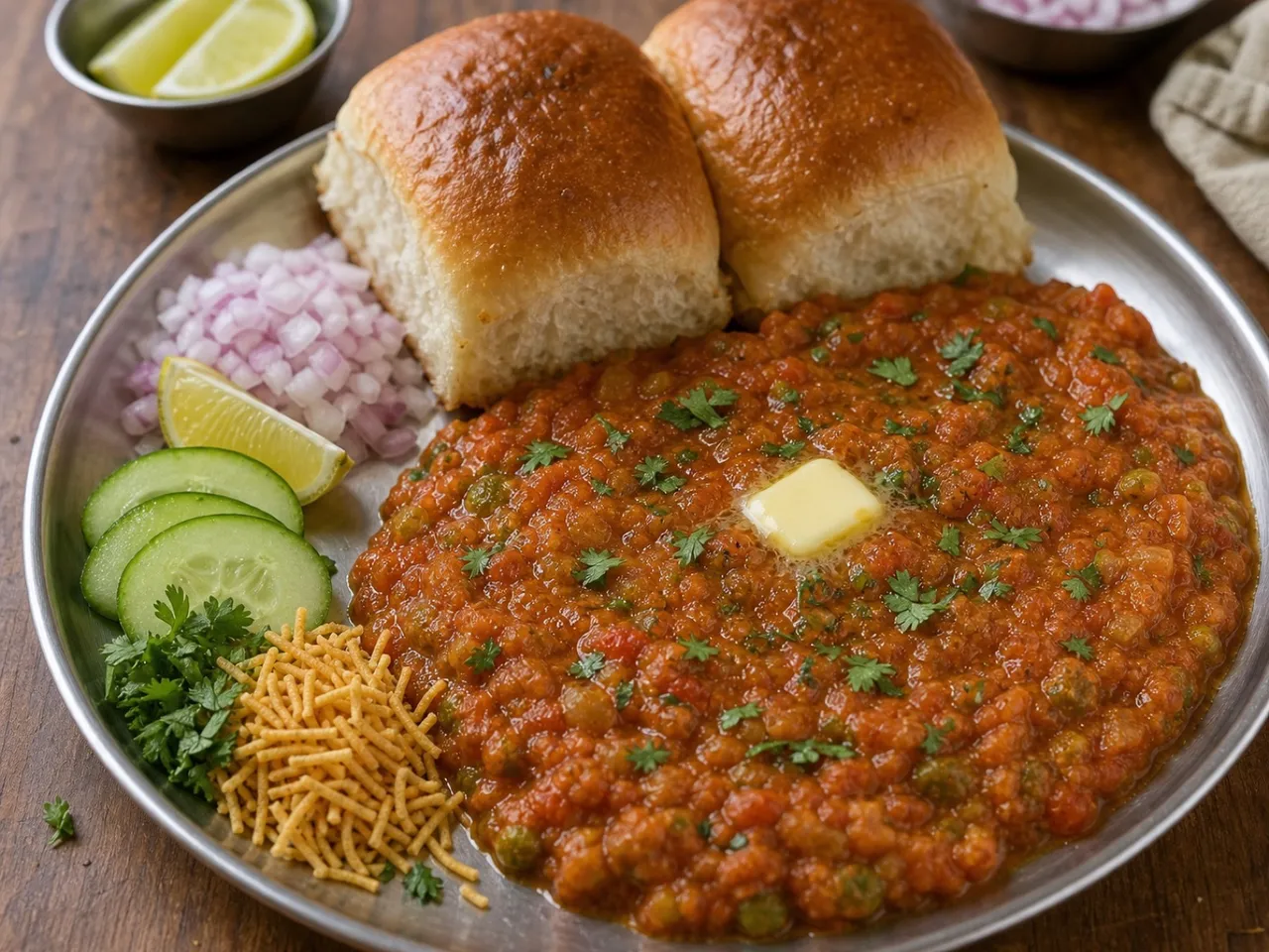Pav Bhaji — served