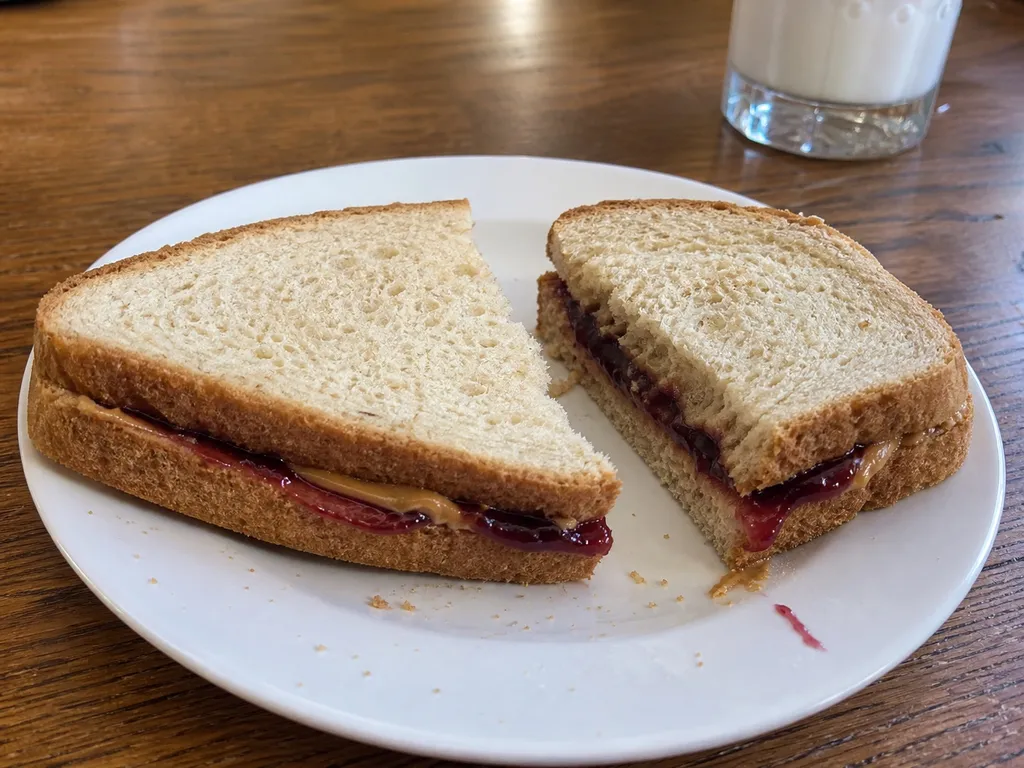 Peanut Butter and Jelly — plated and served