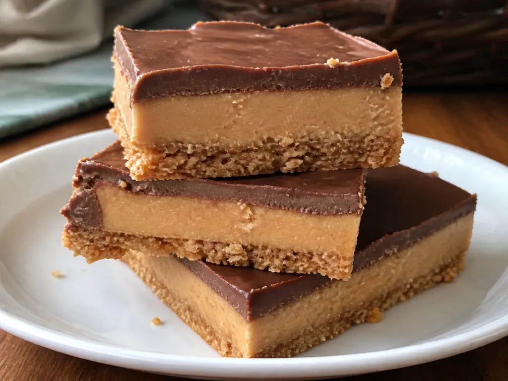 Peanut Butter Squares — plated and served
