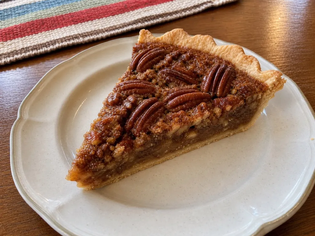 Pecan Pie — plated and served