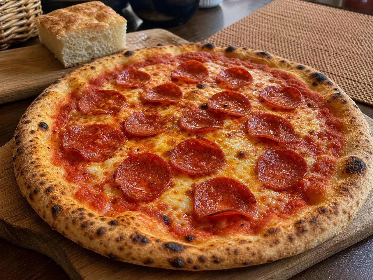 Pepperoni Pizza (Pizza alla Diavola) — served