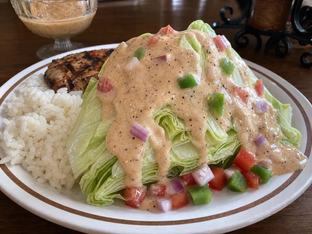 Peppy Salad Dressing — plated and served