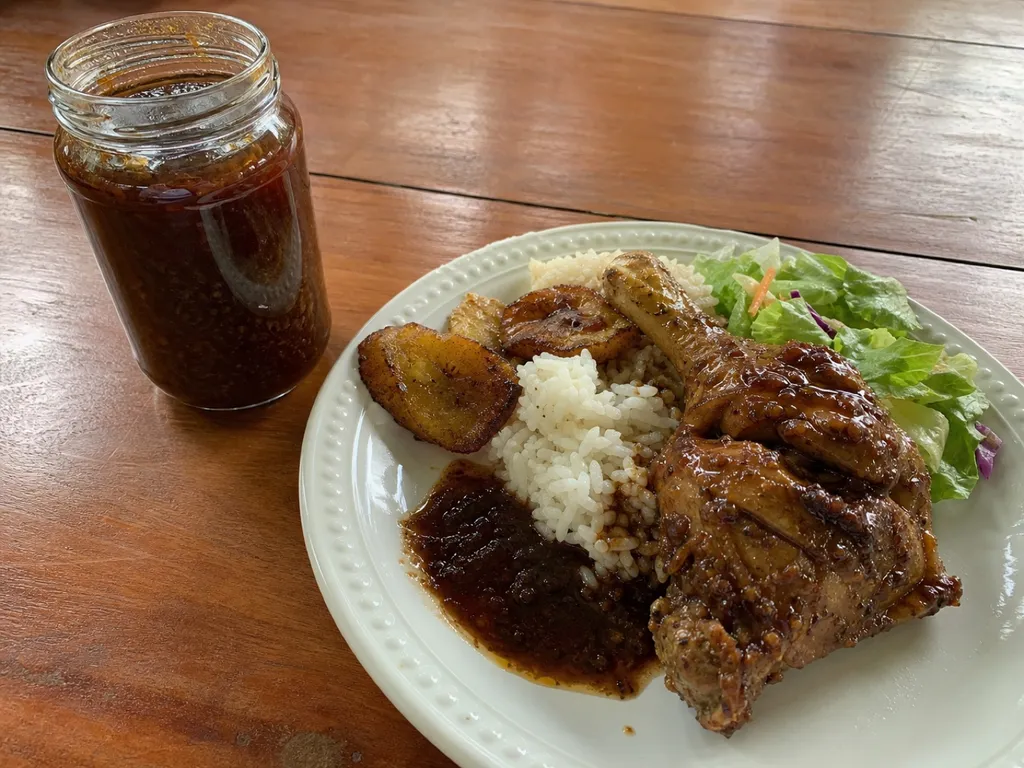 Pickapeppa Sauce — plated and served