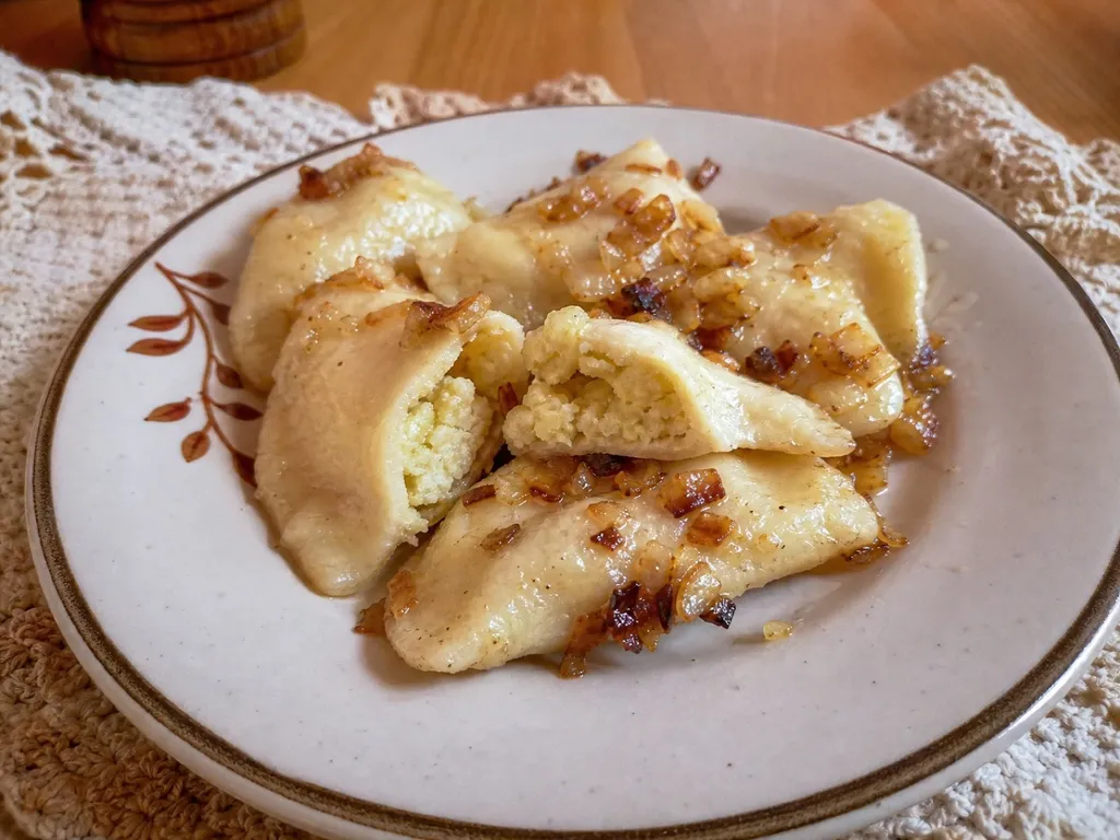 Pierogi — plated and served