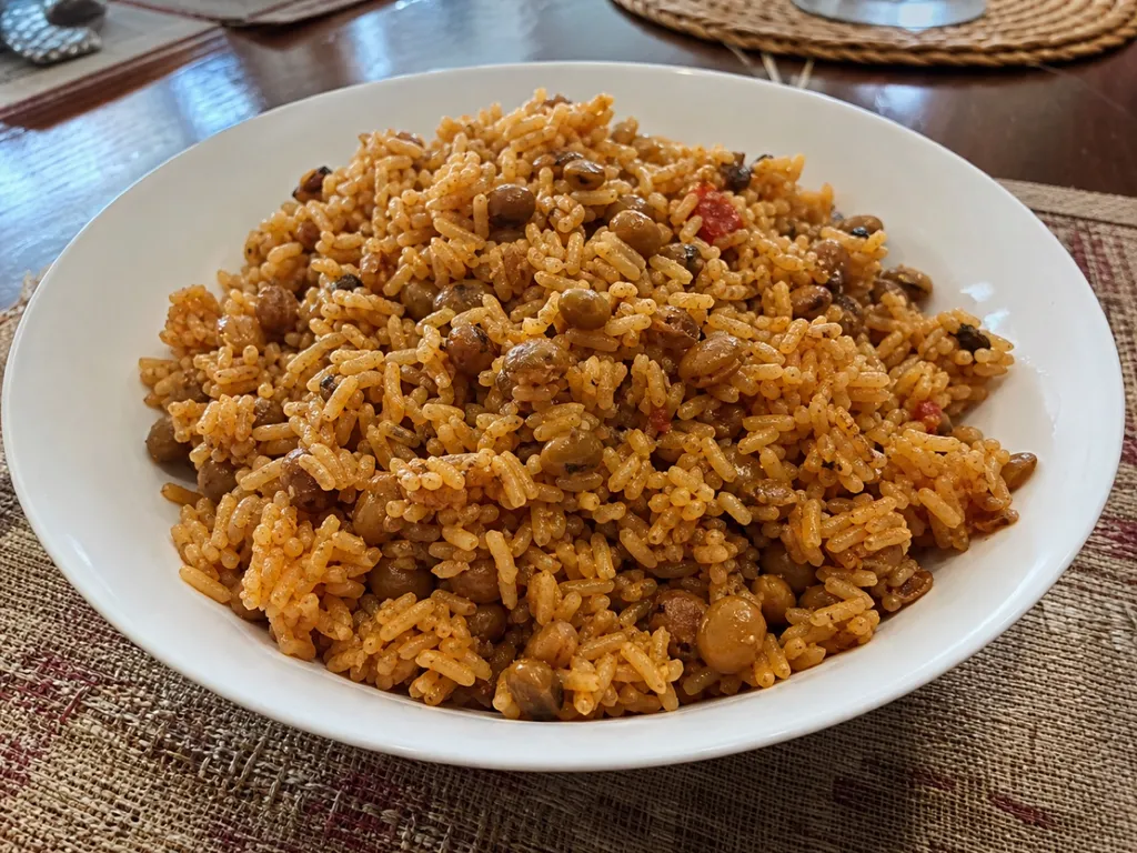 Pigeon Peas and Rice — plated and served
