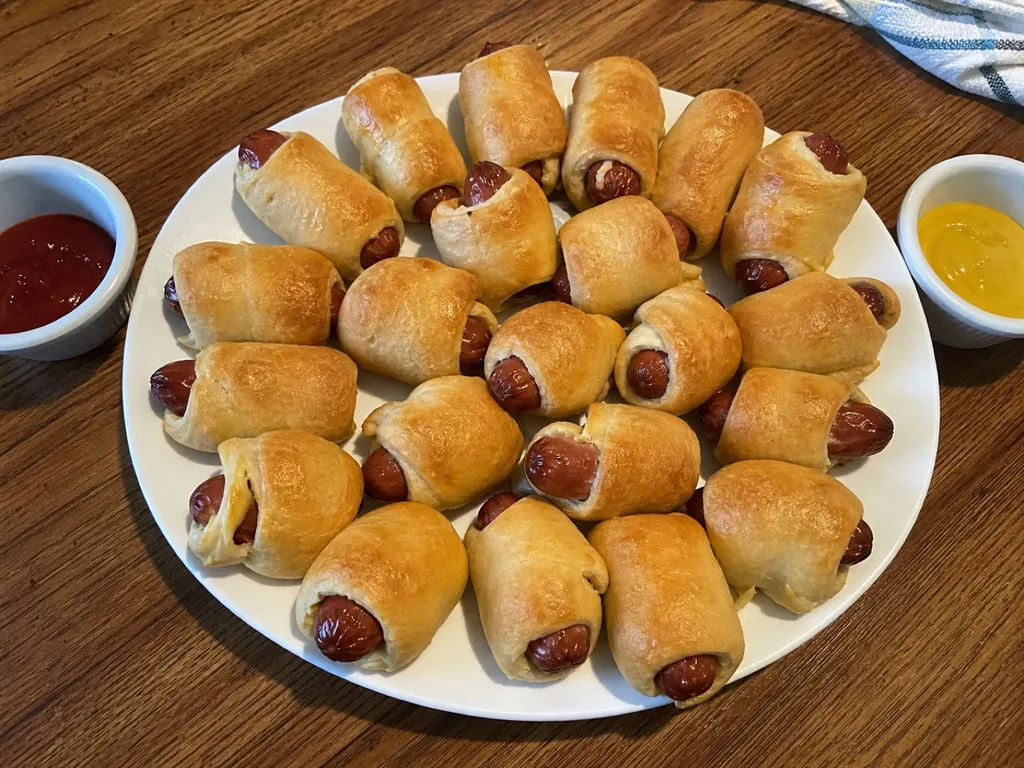 Pigs in a Blanket — plated and served