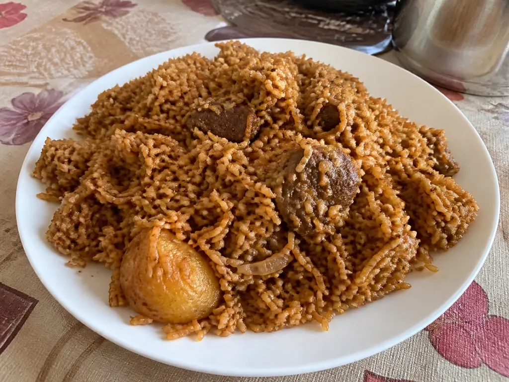 Pilau — plated and served