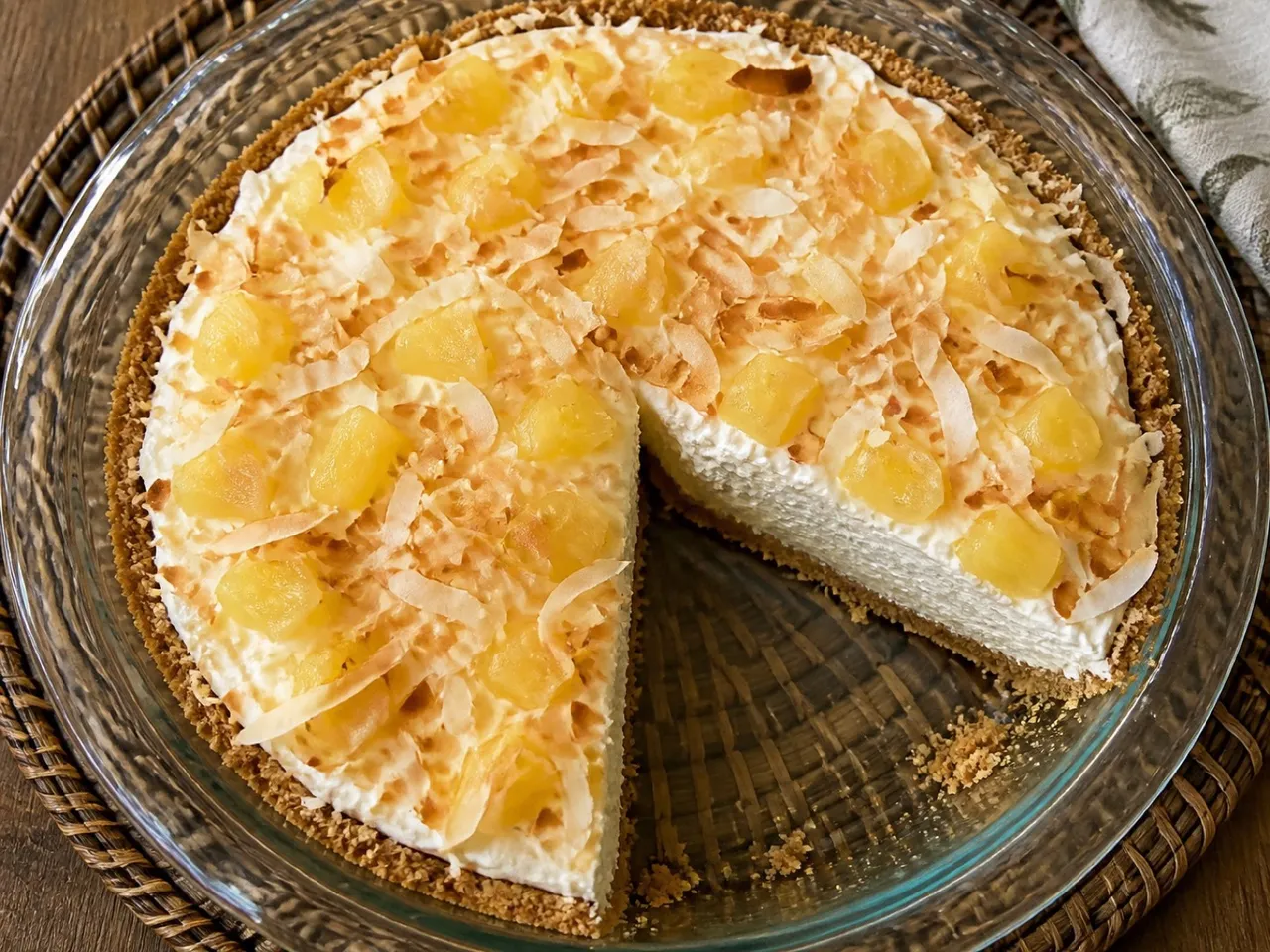 Pina Colada Tart — served