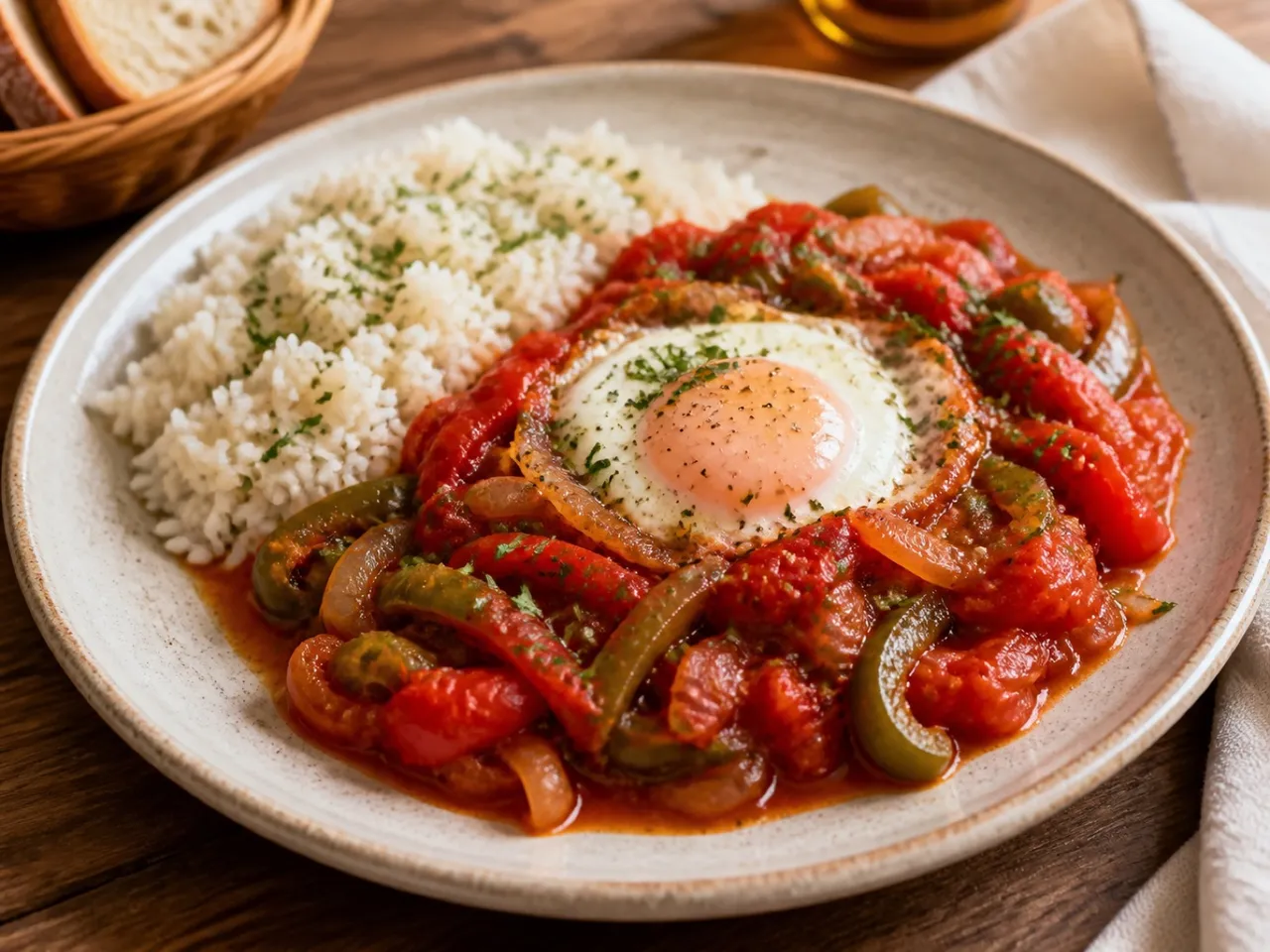 Piperade — served