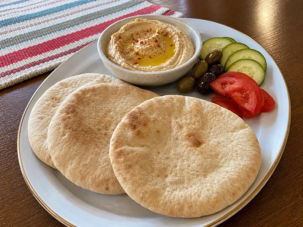 Pita Bread — plated and served