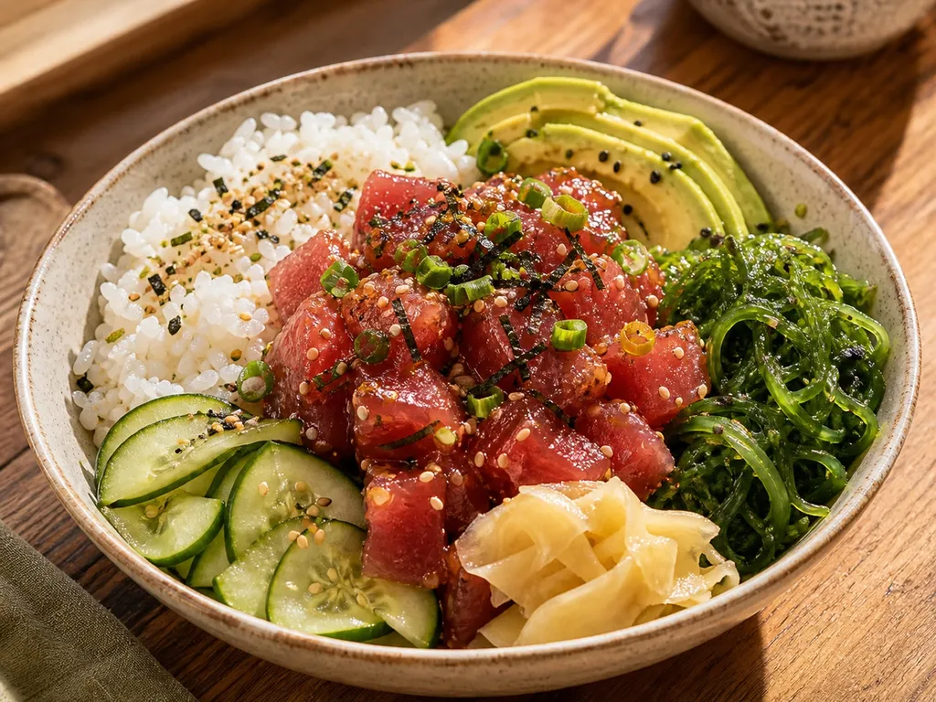 Poke Bowl — plated and served