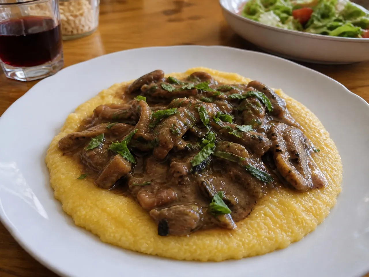 Polenta — served