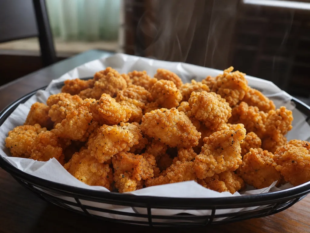 Popcorn Chicken — plated and served