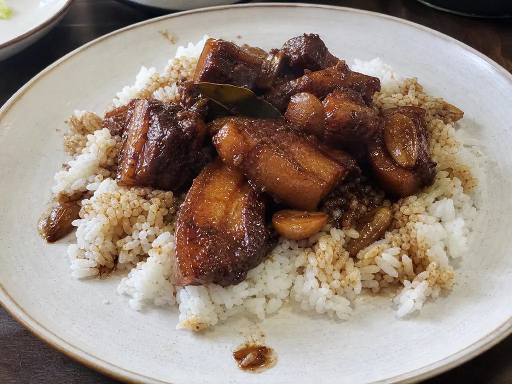 Pork Adobo — plated and served