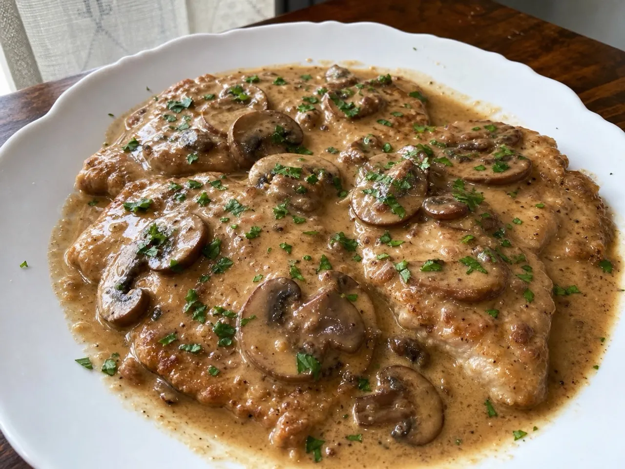 Pork Marsala — served
