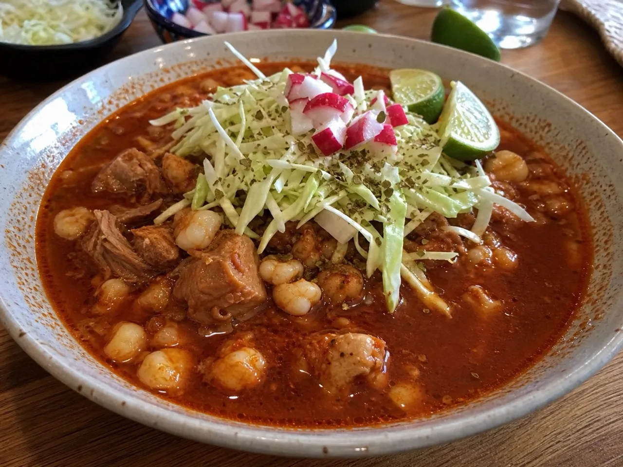 Posole Rojo — served