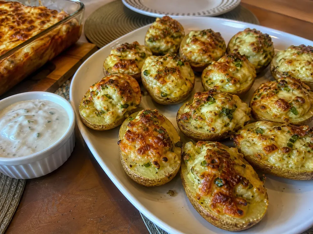 Potato Appetizers — plated and served