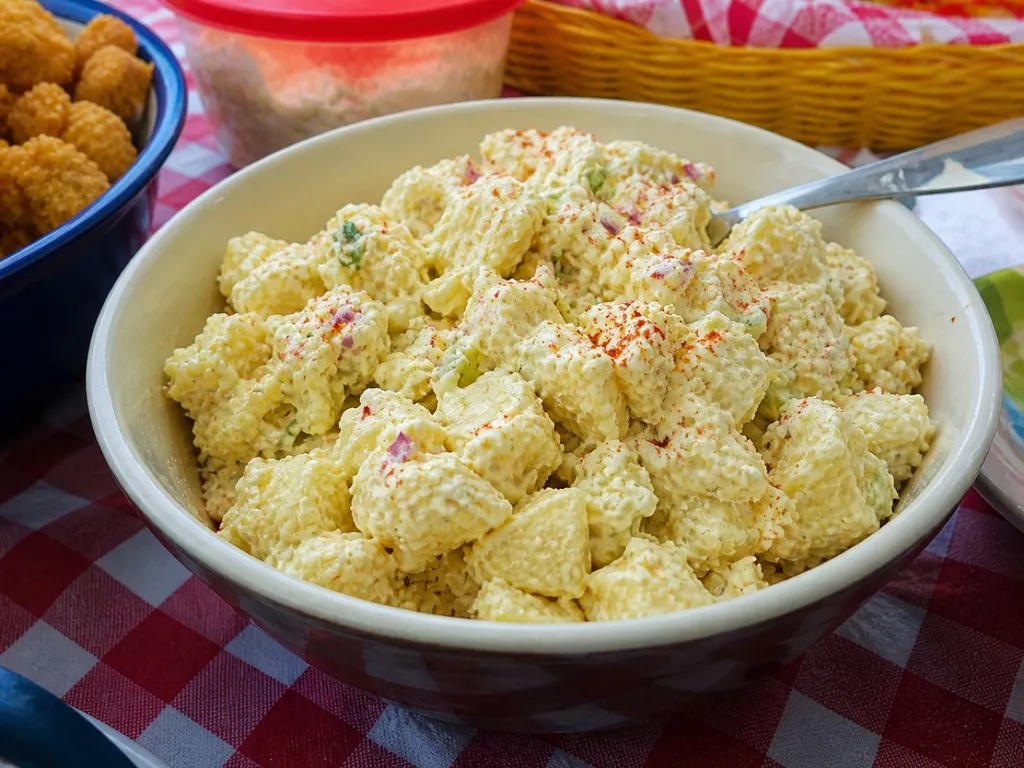 Potato Salad — plated and served