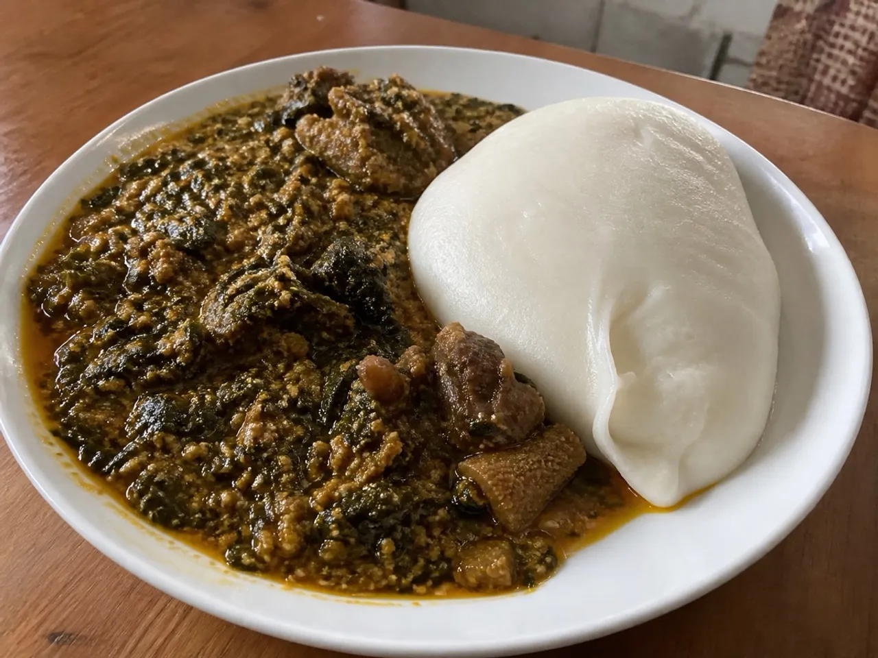 Pounded Yam — served