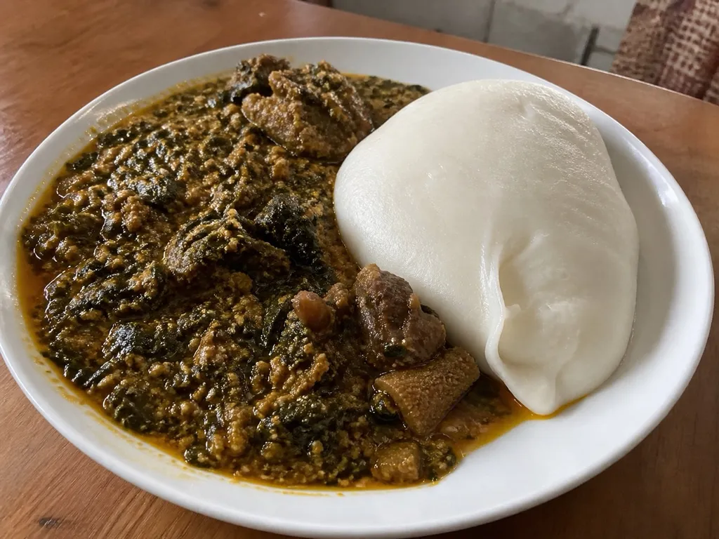 Pounded Yam — plated and served