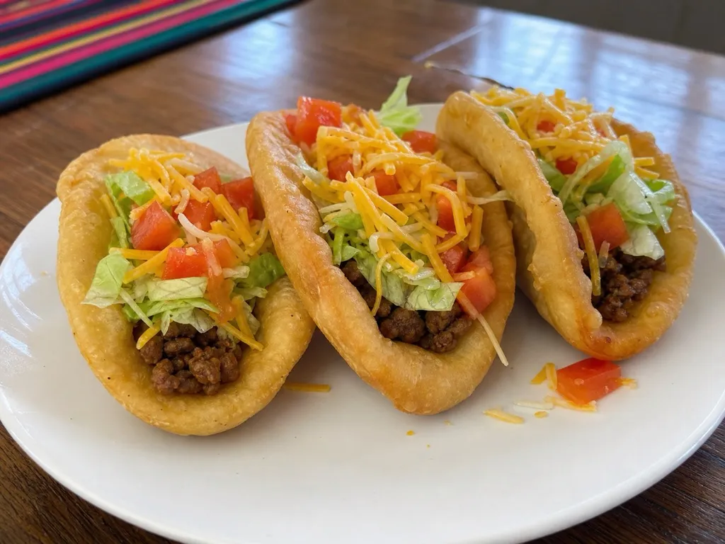 Puffy Tacos — plated and served