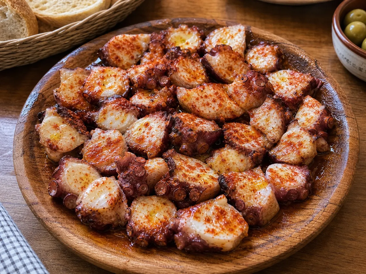 Pulpo a la Gallega — served