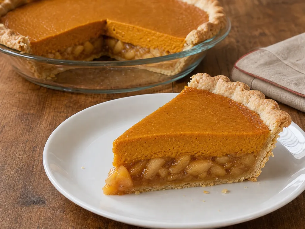 Pumpkin Apple Pie — plated and served