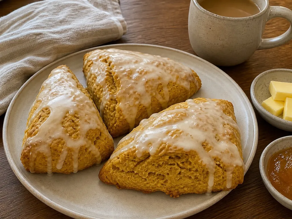 Pumpkin Scones — plated and served