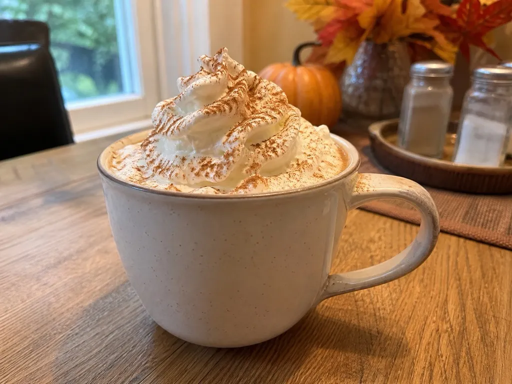 Pumpkin Spice Latte — plated and served