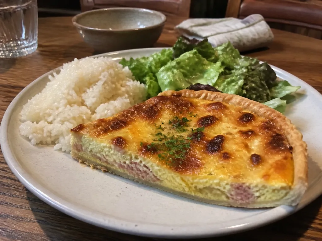 Quiche Lorraine — plated and served