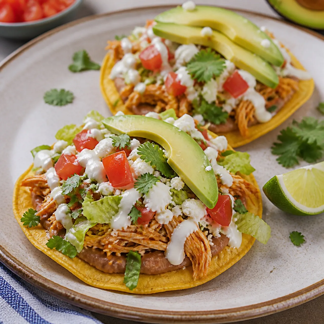 Quick Chicken Tostadas — Tex Mex recipe