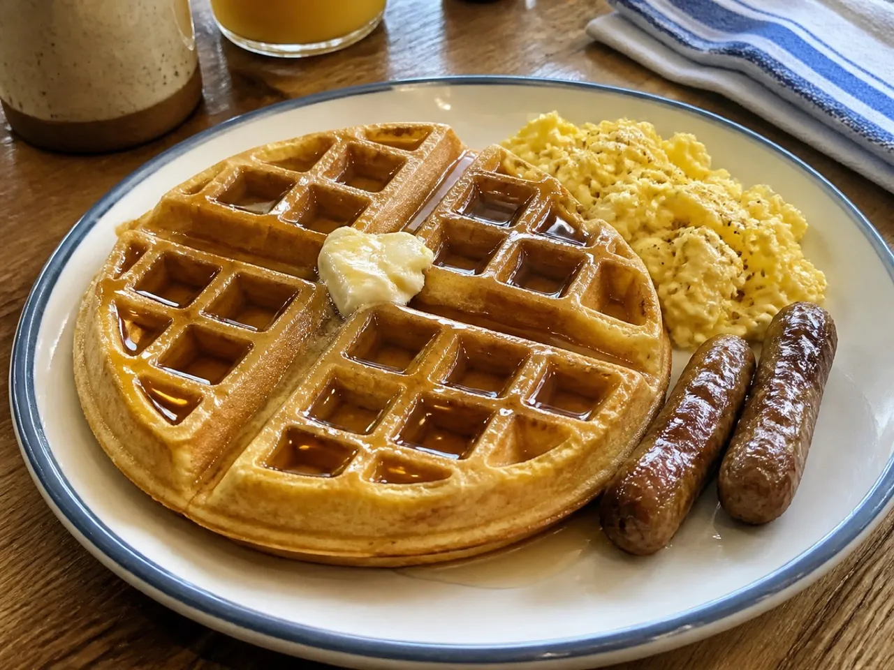 Raised Waffles — served