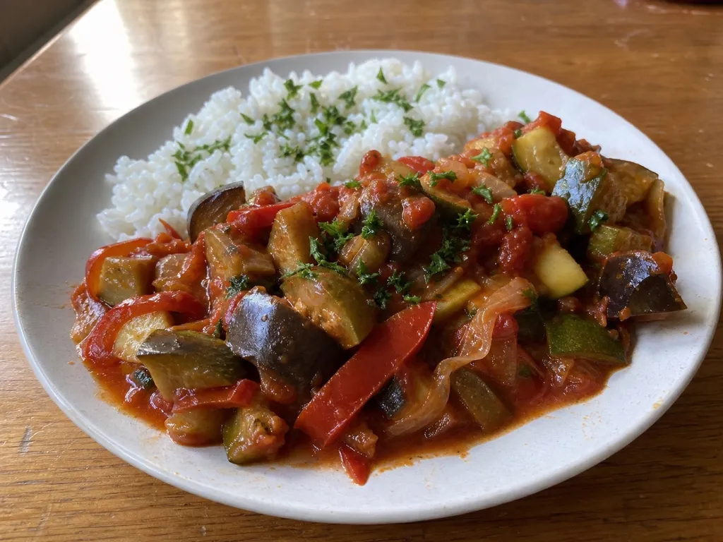 Ratatouille — plated and served