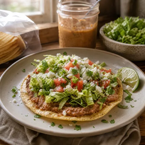 Refried Bean Tostadas — Pantry & Instant recipe