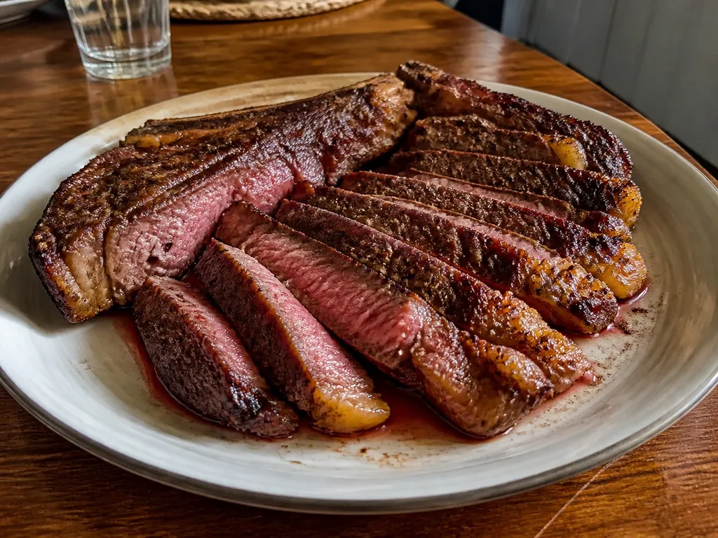 Ribeye Steak Florentine (Bistecca alla Fiorentina) — plated and served