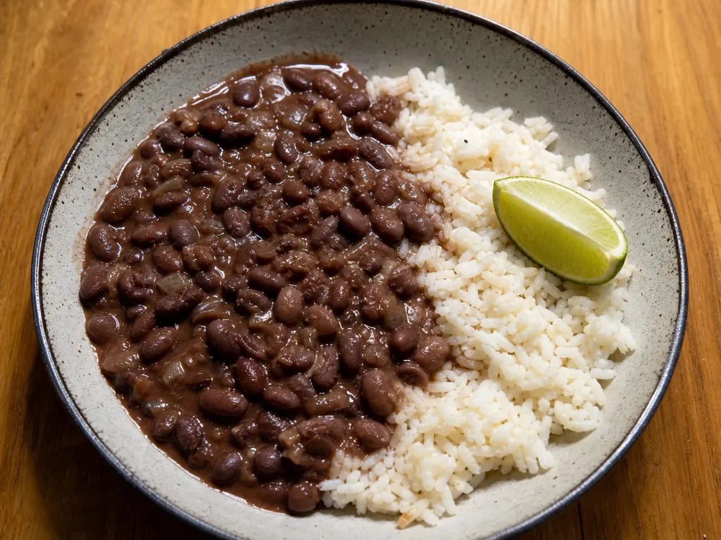 Rice and Beans — plated and served