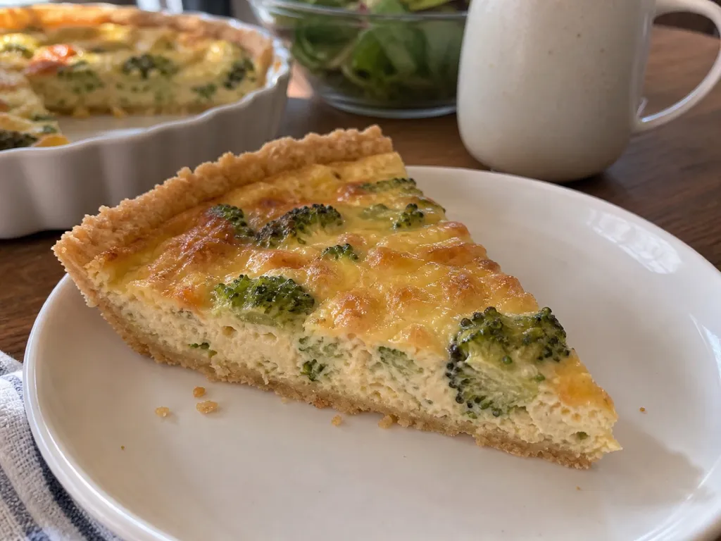Rice Crust for Quiches or Pies (Gluten-Free) — plated and served