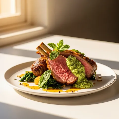 Roast Lamb with Mint Sauce
